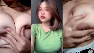 Cewek Tiktok Baju Hijau Sengaja Pamer Toket